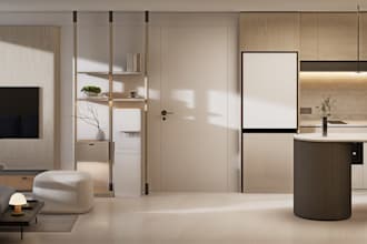 design and 3d render your tropical or zen minimalist interior, or any style