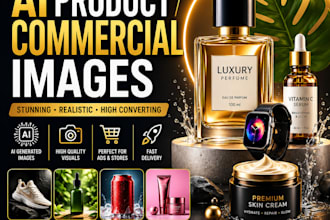 design professional ai product commercial visuals