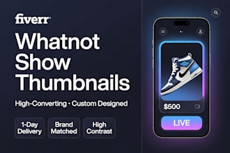 design eye catching thumbnails for your whatnot shows, whatnot banner design