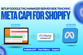 setup google tag manager server side tracking, meta capi for shopify