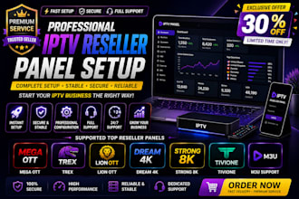provide reseller panel, mega ott, trex, lion ott, dream 4k, strong 8k, tivione