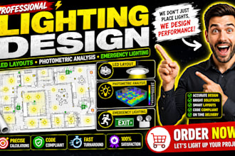 design lighting systems, led layouts, photometric analysis, emergency lighting