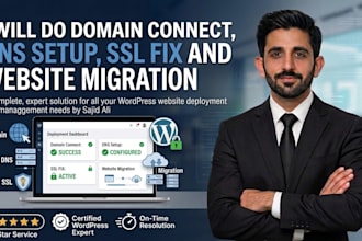 do domain connect, dns setup, SSL fix and website migration