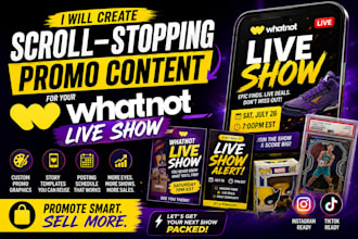 create scroll stopping promo content for your whatnot live show