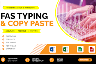 do fast typing, retype scanned documents and copy paste