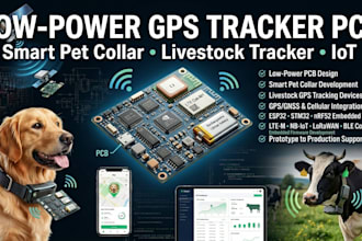 design low power pcb for smart pet collar livestock gps tracker and iot devices