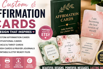 design custom printable affirmation cards oracle card deck etsy
