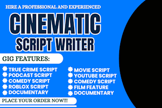 write engaging script, screenplay and cinematic story