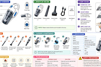 design illustrated instruction manuals with step by step diagrams