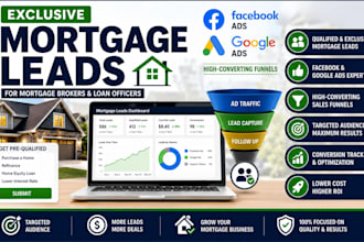 generate exclusive mortgage leads for brokers using facebook ads and google ads