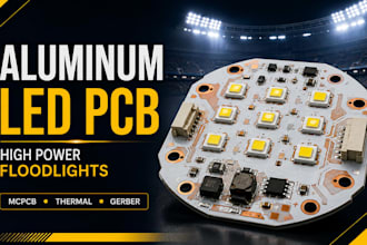 design reliable aluminum led pcb for high power stadium floodlights and bulbs