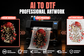 clean up ai generated t shirt artwork for dtf printing