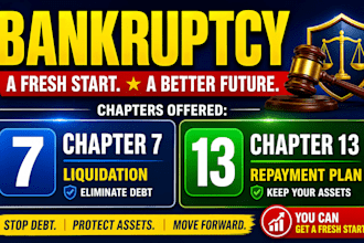 prepare full chapter 7 and  13 bankruptcy paperwork