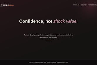 design a tasteful shopify store for your intimacy or wellness brand