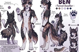 create furry ref sheet fursona ref sheet anthro character design