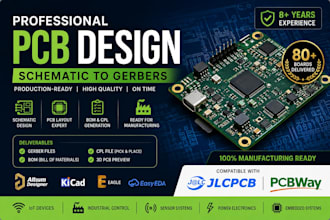 design custom pcb layout and schematic layout for electronics and embedded board