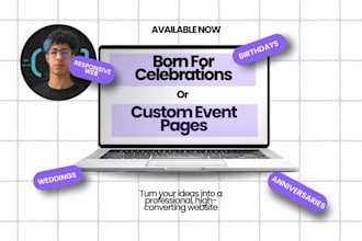 build a website for birthdays, weddings, or special events