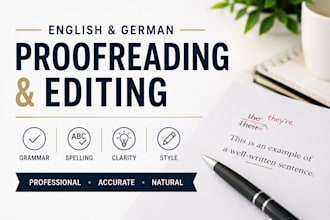 proofread and edit your english or german texts