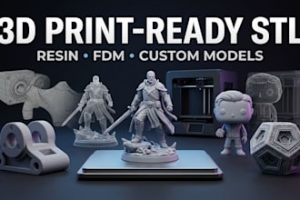 design professional 3d print ready stl files in resin or fdm