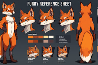 draw furry reference sheet fursona ref sheet anthro character design oc