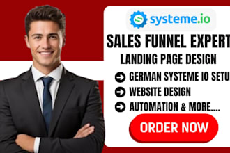 build german systeme io website systeme io landing page systeme io sales funnel