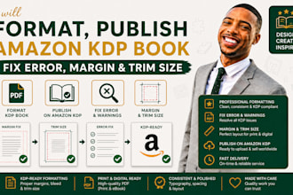 format publish amazon KDP french spanish german book fix error margin trim size