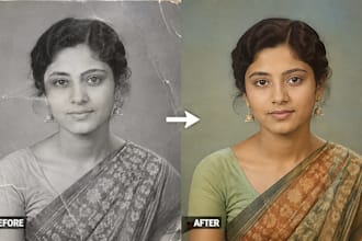 restore, colorize and repair your old photo professionally