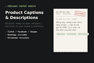 write scroll stopping product descriptions and social media captions