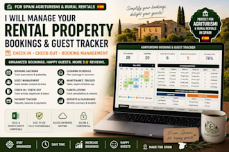 manage rental property booking chech in check out tracker for spain agriturismo