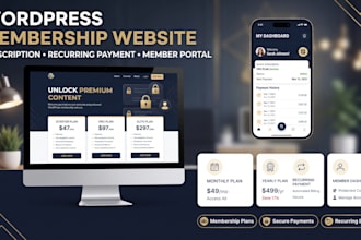 build wordpress membership website or subscription website with payment