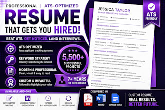 write and deliver ats professional resume, screening, executive CV in 4 hours