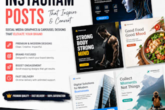 design premium instagram posts, social media graphics, and carousel posts