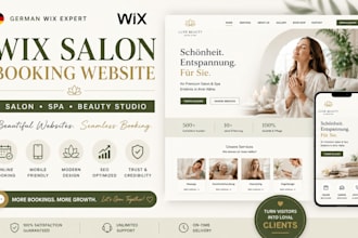 build german wix salon booking website, spa appointment, beauty studio website