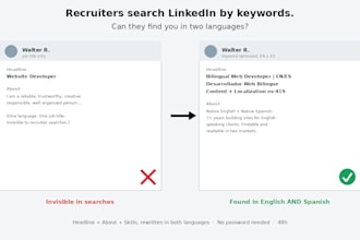 optimize your linkedin profile in english and spanish for remote jobs