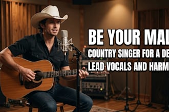 be your male country singer for a demo, lead vocals and harmony