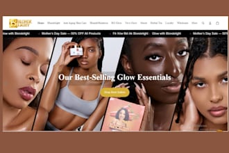 design premium skin care shopify store beauty website skin care website