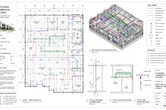 provide civil structural engineering stamp mep drawing for california permit