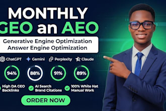 do monthly GEO and aeo optimization and backlinks building for ai search rank
