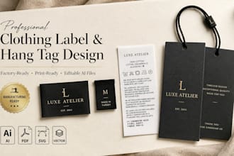 premium clothing brand labels and production ready hang tags