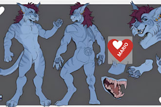 furry reference sheet fursona character design anthro ref sheet character design