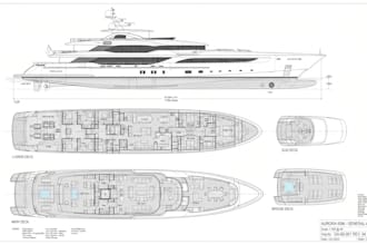 design luxury yacht, motor yacht and superyacht concept drawing