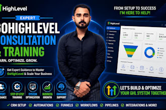 provide gohighlevel consultation, training and CRM setup