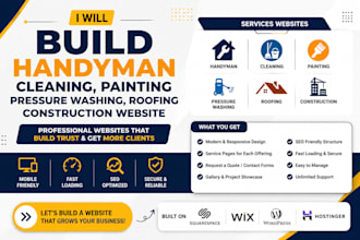 build handyman cleaning, painting pressure washing roofing construction website
