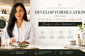 develop formulation for your natural vegan and organic beauty with hair products