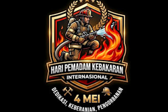 create firefighter mascot logo design with 1 day delivery