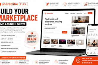 build sharetribe flex marketplace mvp with custom workflows, listings, payments