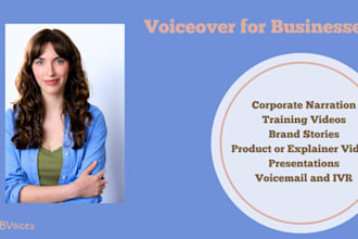 provide a professional female voiceover for your business