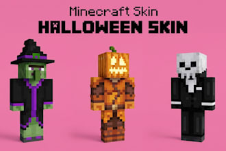 create a unique minecraft skin from your cool halloween character