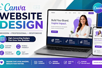 design a professional canva website or landing page for your business