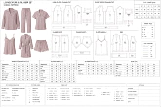 create loungewear and pajama patterns for clothing production